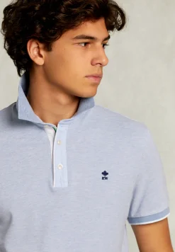 Discount River Woods Custom fit katoenen polo dark oyster mix -