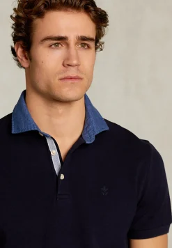 Online River Woods Custom fit katoenen polo navy -