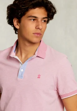 Clearance River Woods Custom fit katoenen polo dark sugar mix -