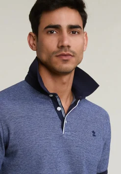 Sale River Woods Custom fit katoenen polo royal blue -