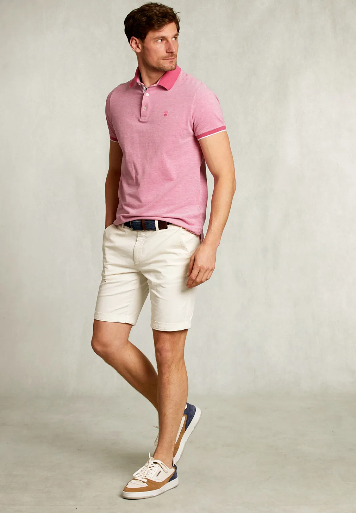 Discount River Woods Custom fit katoenen polo amaranth -