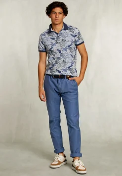 Outlet River Woods Custom fit katoenen polo bloemenprint lt mombasa mix -