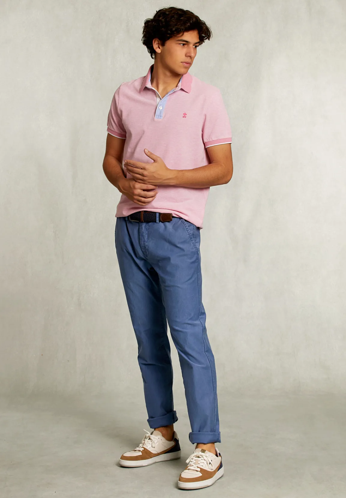 Clearance River Woods Custom fit katoenen polo dark sugar mix -