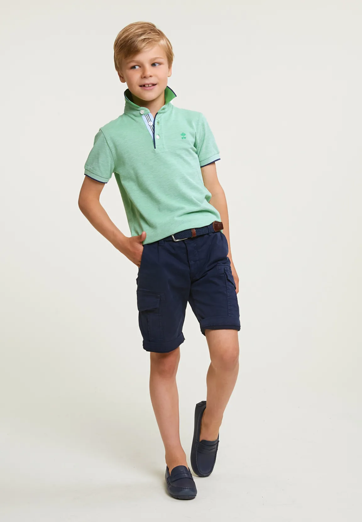 Sale River Woods Custom fit katoenen polo breadfruit -