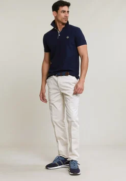 Sale River Woods Custom fit katoenen polo navy -