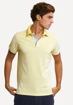 Fashion River Woods Custom fit katoenen stretch polo lemonade -