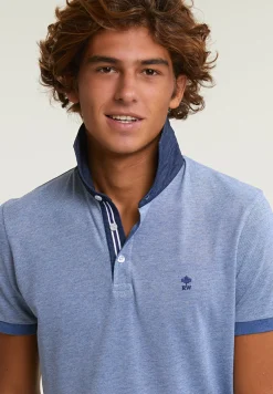 Sale River Woods Custom fit katoenen stretch polo korte mouwen lake mix -