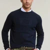 Hot River Woods Custom fit katoenen trui ronde hals dark navy -