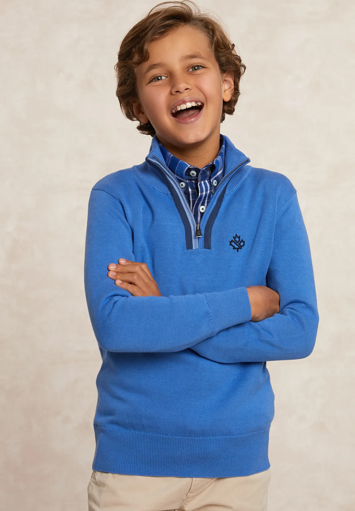 New River Woods Custom fit katoenen trui opstaande kraag lt hamptons mix -