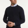 Discount River Woods Custom fit katoenen trui ronde hals navy -