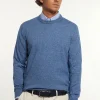 New River Woods Custom fit katoenen trui ronde hals denim mix -