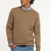 New River Woods Custom fit katoenen trui ronde hals camel mix -