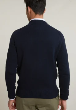 Hot River Woods Custom fit katoenen trui ronde hals dark navy -
