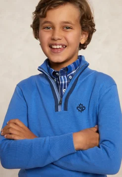 New River Woods Custom fit katoenen trui opstaande kraag lt hamptons mix -