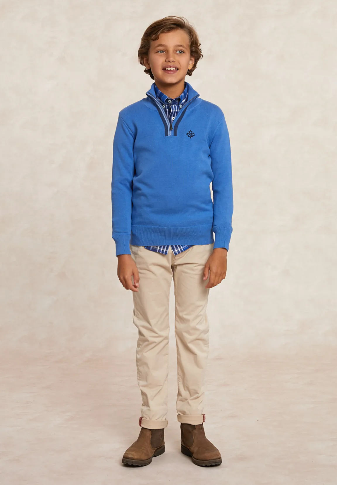 New River Woods Custom fit katoenen trui opstaande kraag lt hamptons mix -