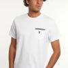 Best River Woods Custom fit katoenen T-shirt borstzak wit -