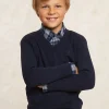 Online River Woods Custom fit katoenen V-hals trui navy -