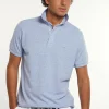 Online River Woods Custom fit katoen-linnen jaspe piqué polo dk soft persian blue mix -