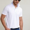 Hot River Woods Custom fit katoen-linnen polo wit -
