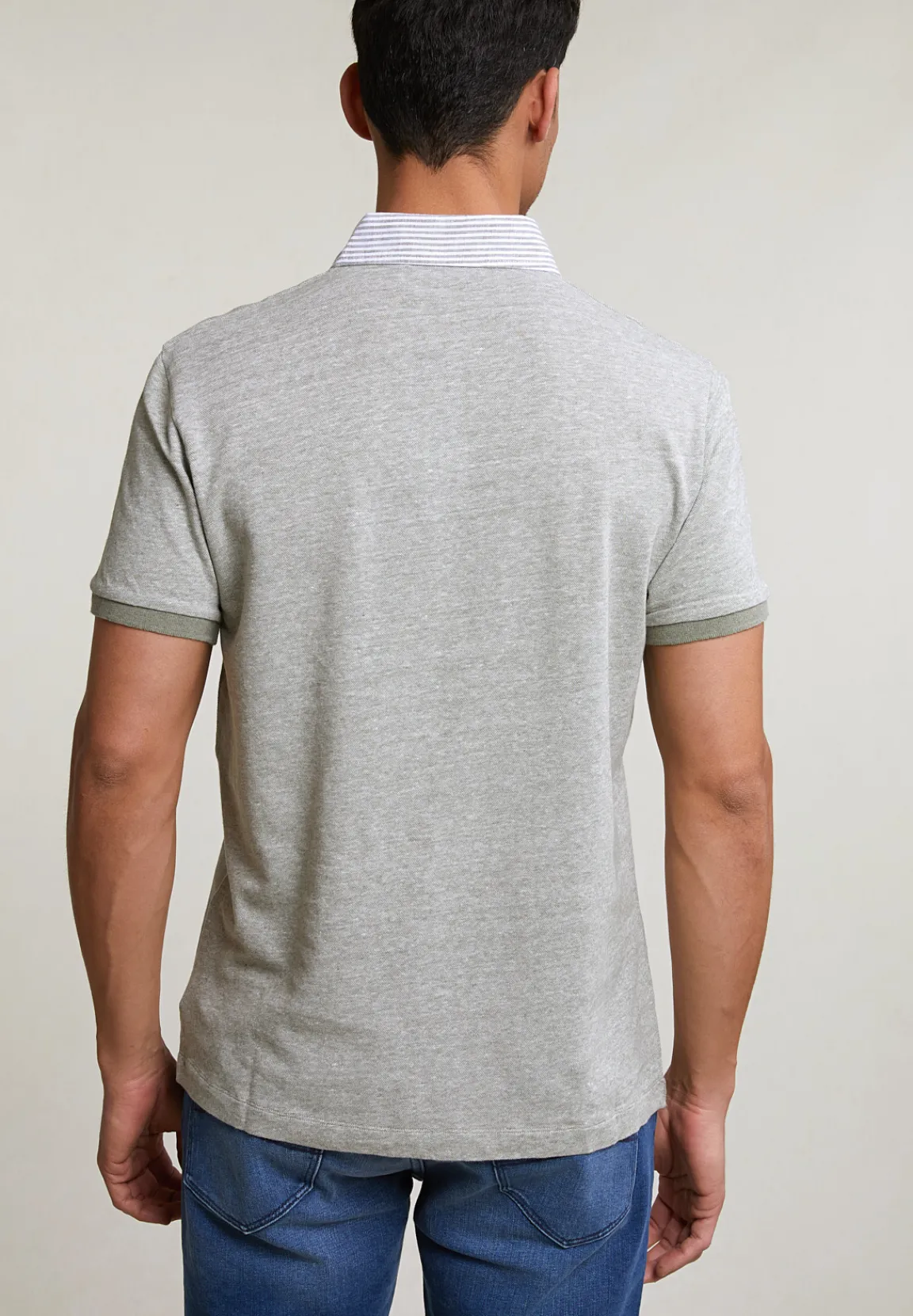 Sale River Woods Custom fit katoen-linnen polo safari mix -