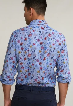 New River Woods Custom fit linnen gebloemd hemd multi -