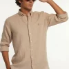 Discount River Woods Custom fit linnen hemd cafe au lait -