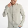 New River Woods Custom fit linnen hemd groen -