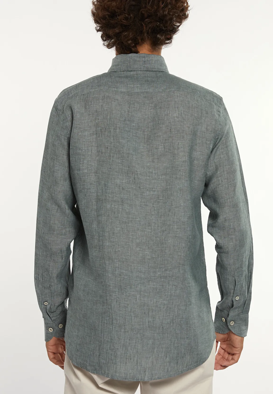 Outlet River Woods Custom fit linnen hemd groen -