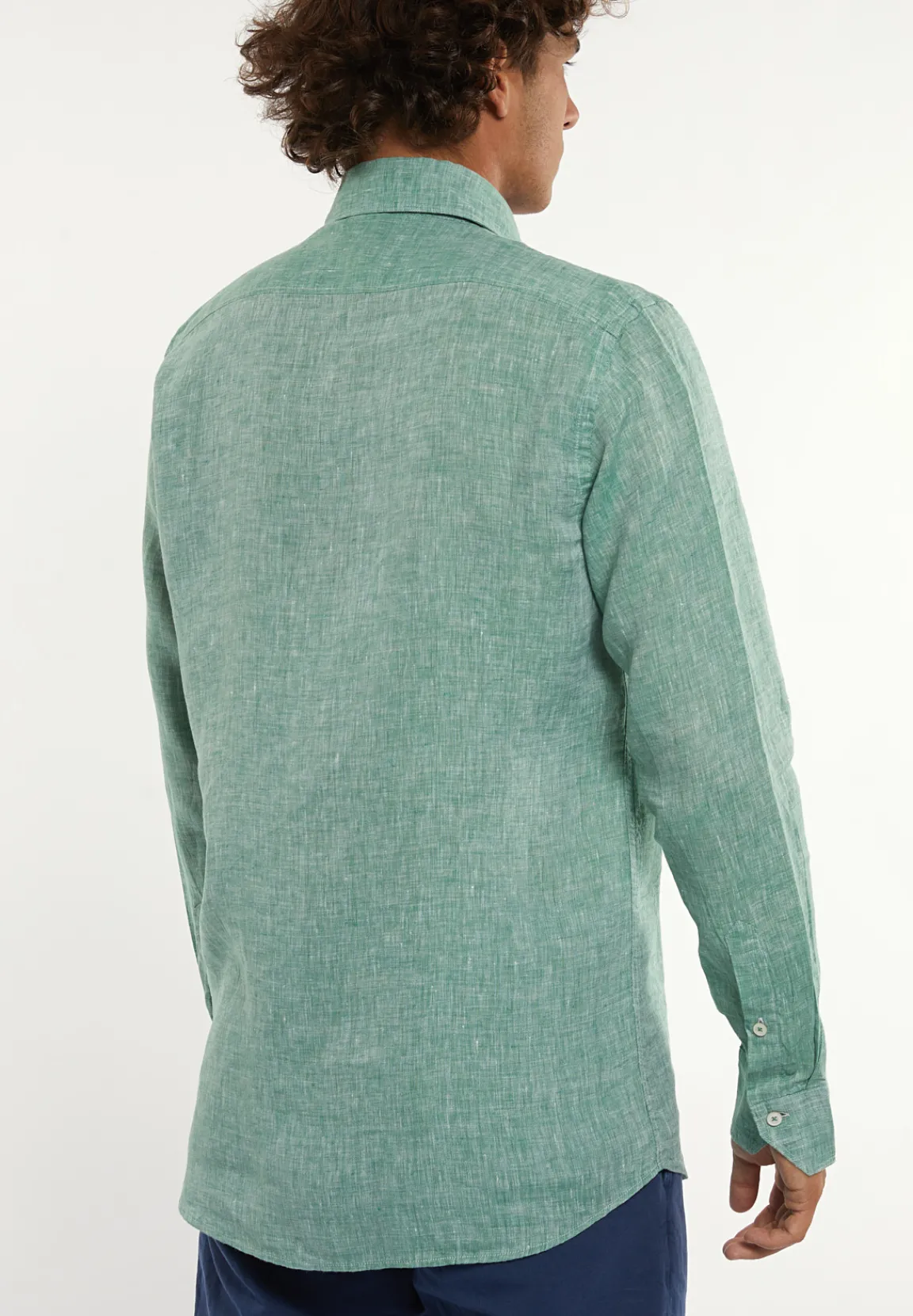 New River Woods Custom fit linnen hemd groen -