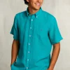 New River Woods Custom fit linnen hemd korte mouwen lime -