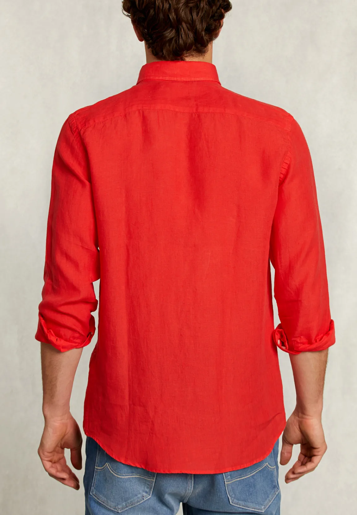 Sale River Woods Custom fit linnen hemd pomegranate -