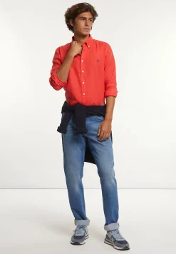 Best River Woods Custom fit linnen hemd stanford red -