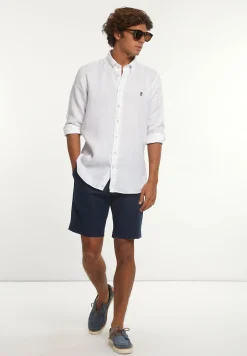 Hot River Woods Custom fit linnen hemd wit -