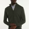 Online River Woods Custom fit merino cardigan opstaande kraag forest mix -