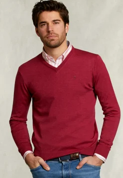 Online River Woods Custom fit merino V-hals trui bonbon mix -
