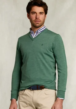 Clearance River Woods Custom fit merino V-hals trui equator mix -