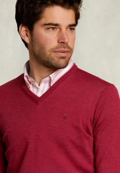 Online River Woods Custom fit merino V-hals trui bonbon mix -