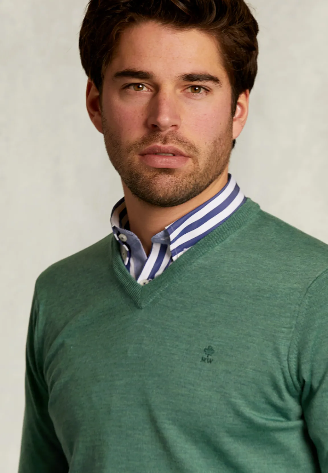 Clearance River Woods Custom fit merino V-hals trui equator mix -