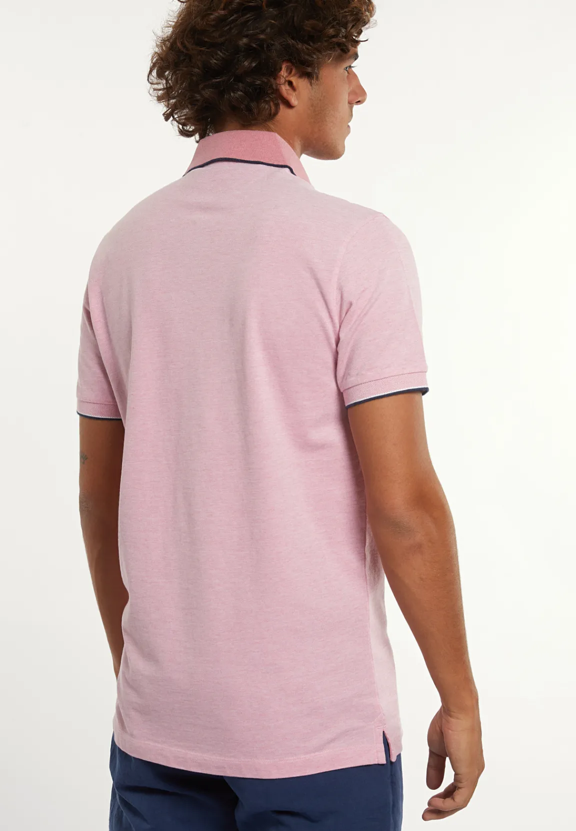 Hot River Woods Custom fit pima katoen fantasie polo dk flamingo -