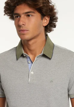 Sale River Woods Custom fit pima katoen fantasie polo olive mix -