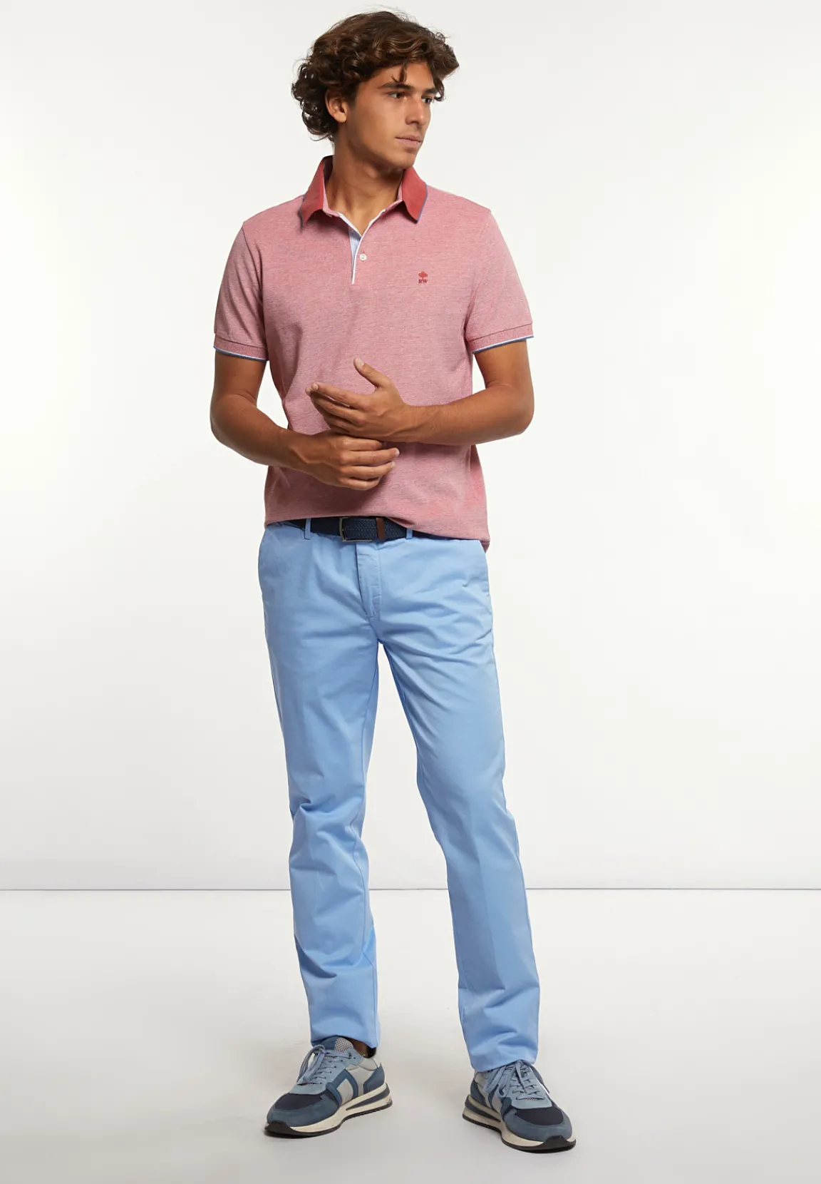 Best River Woods Custom fit pima katoen fantasie polo scarlet mix -