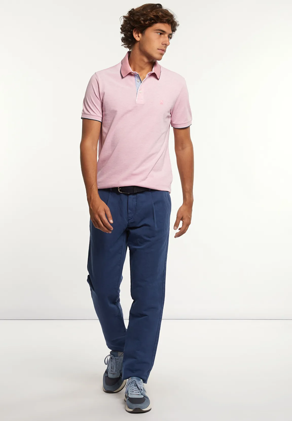 Hot River Woods Custom fit pima katoen fantasie polo dk flamingo -