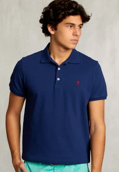 Hot River Woods Custom fit pima katoen polo oxford blue -
