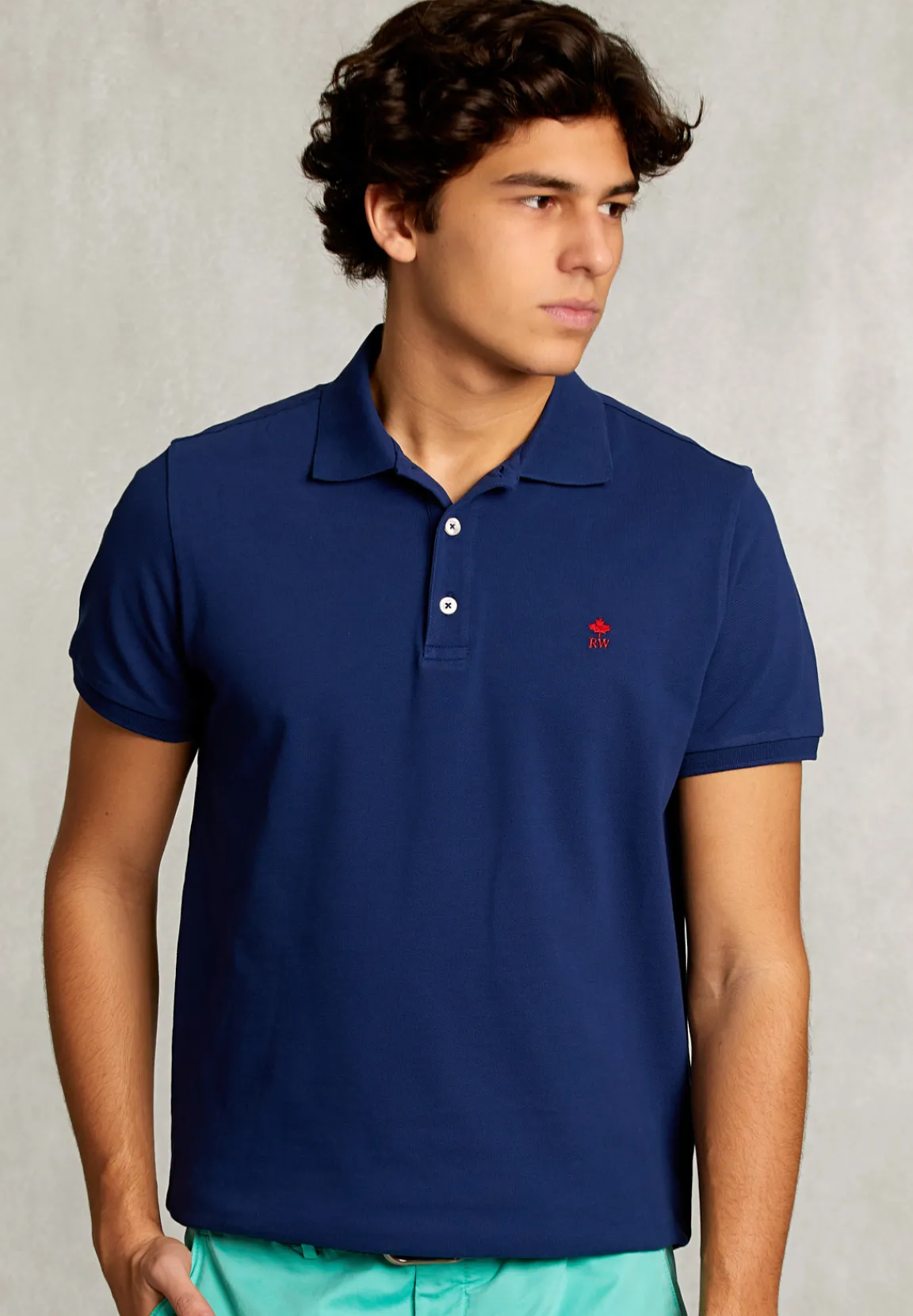 Hot River Woods Custom fit pima katoen polo oxford blue -