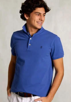 Clearance River Woods Custom fit pima katoen polo deep blue -
