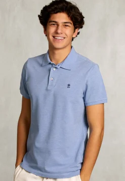 Clearance River Woods Custom fit pima katoen polo blue gin mix -