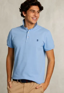 Online River Woods Custom fit pima katoen polo bay blue -
