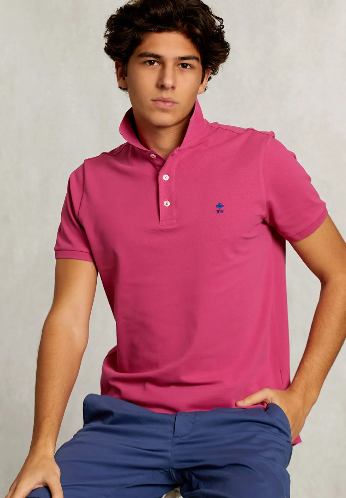 Clearance River Woods Custom fit pima katoen polo amaranth -