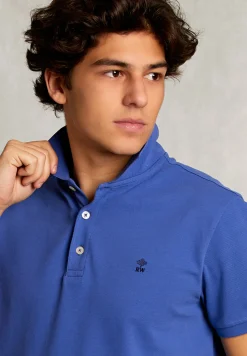 Clearance River Woods Custom fit pima katoen polo deep blue -