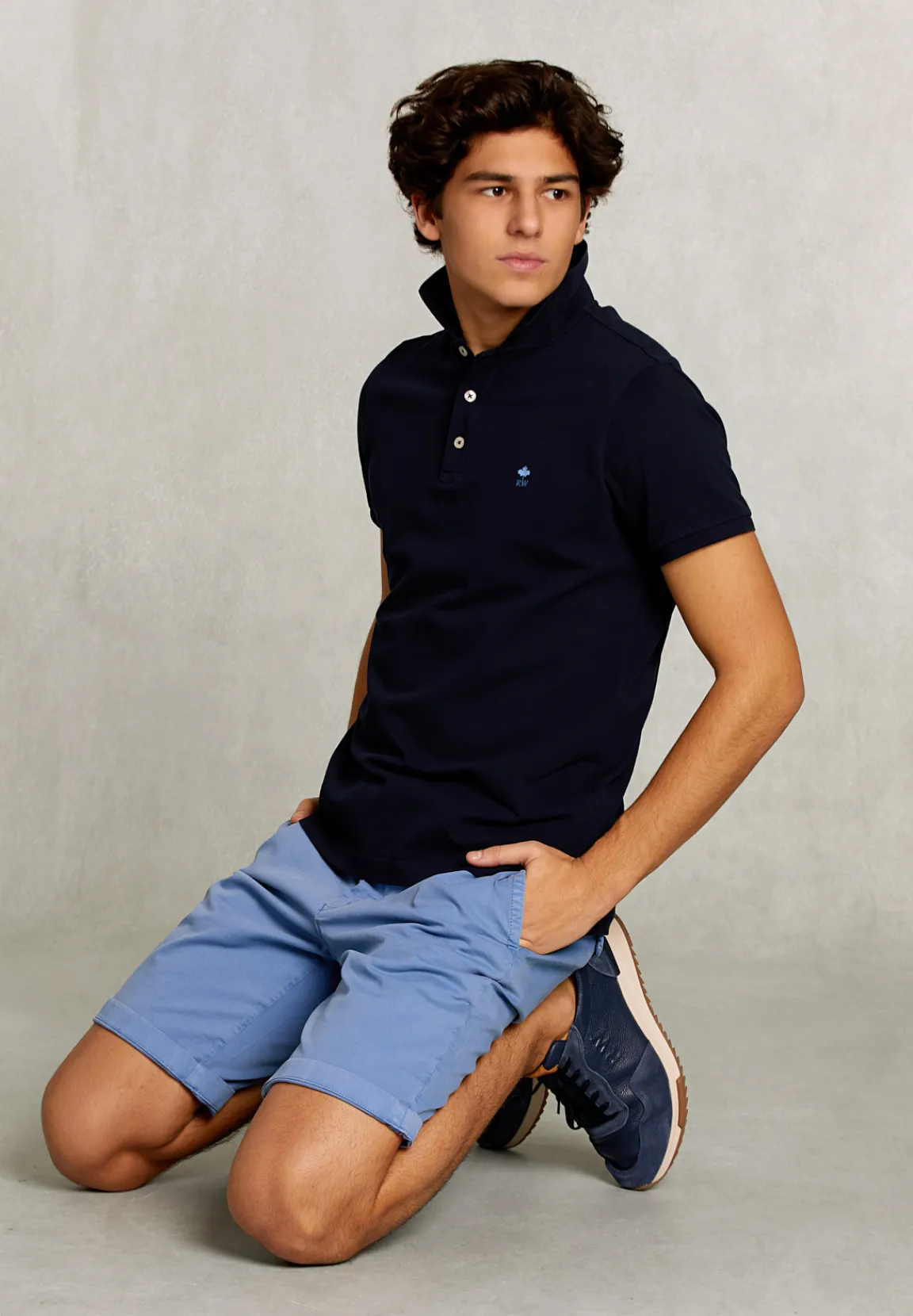 New River Woods Custom fit pima katoen polo navy -